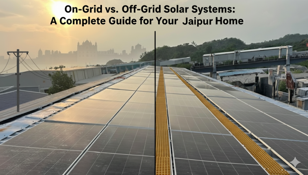 Comparison of on-grid and off-grid solar systems for Jaipur homes