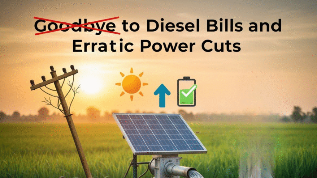 A New, Stable Income by Selling Surplus Electricity
This is where the PM Kusum Yojana truly shifts the paradigm. It doesn't just save you money; it helps you make money.
Under Component A, if you have barren (banjar) or fallow land that isn't good for farming, you can set up a solar power plant. The DISCOMs will buy this power from you at a pre-determined rate (feed-in tariff) for 25 years. This provides a secure, "drought-proof" income, like a pension, from land that was previously earning you nothing.
Under Component C, you solarise your existing grid-connected pump. Here’s how it works:
Your solar panels power your pump as needed.
Let's say your pump only runs for 100-150 days a year.
For the remaining 200+ days, your panels are still generating electricity.
All of that surplus power is fed back into the grid, and the DISCOM pays you for it.
Your pump becomes an asset that earns you money even when it's not pumping water
